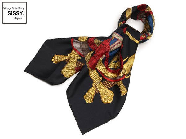 HERMES エルメス カレ90 スカーフ 「GRAND UNIFORME」 シルク ブラック マルチカラー