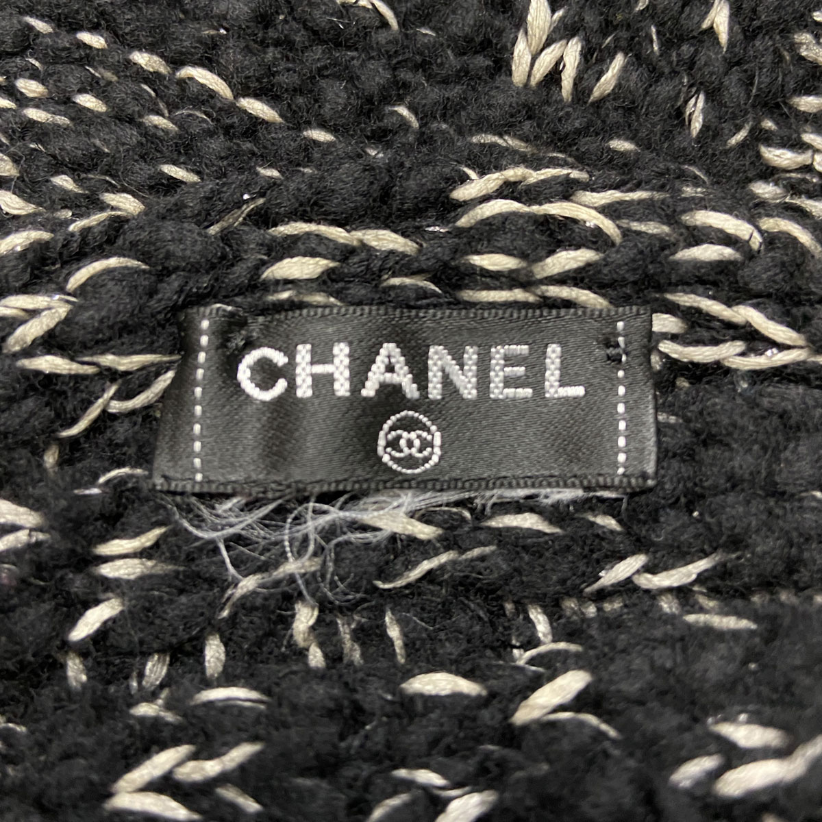 CHANEL シャネル フリンジニット 編み込みマフラー ラインストーン 