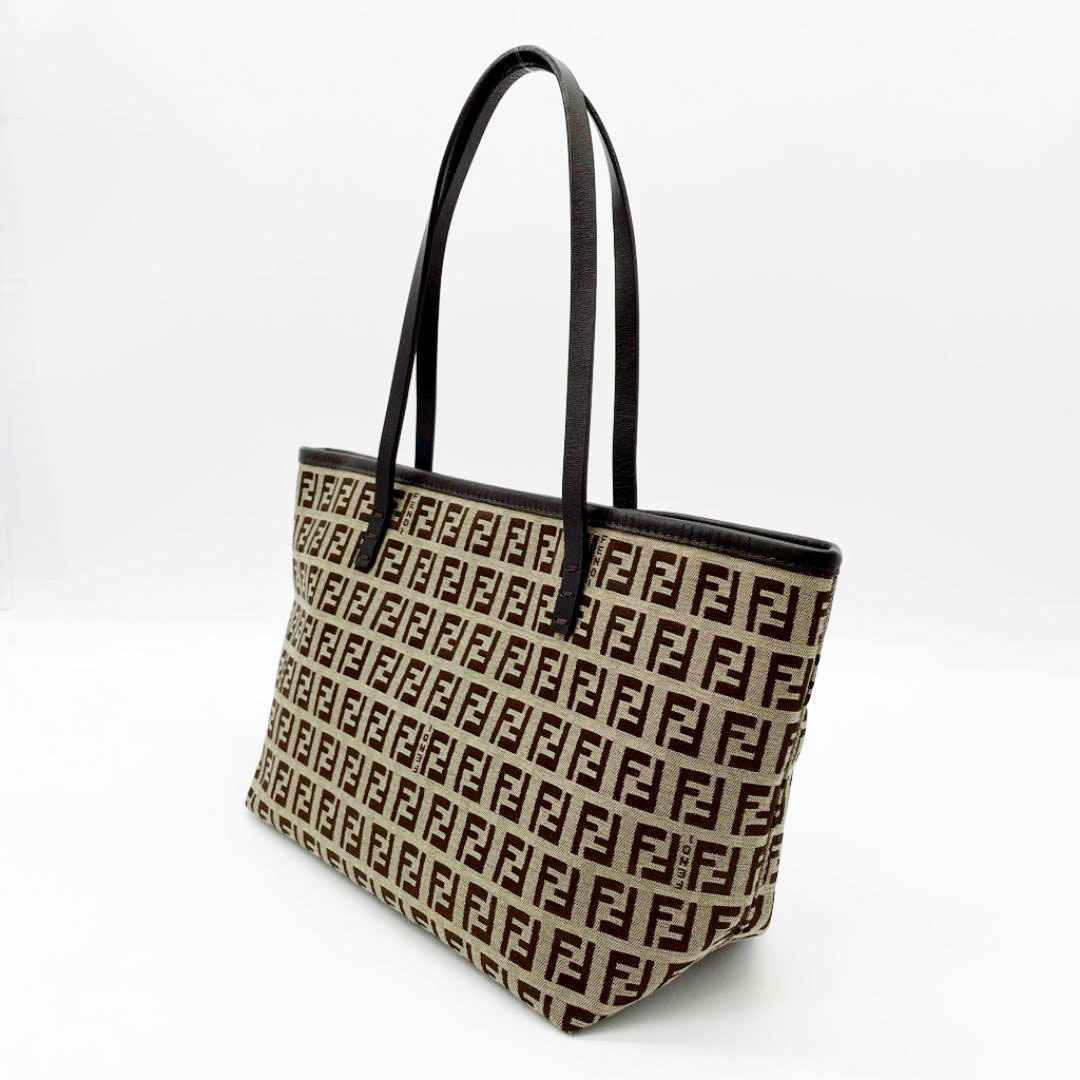 FENDI フェンディ ズッカ柄 ミニトートバッグ キャンバス レザー