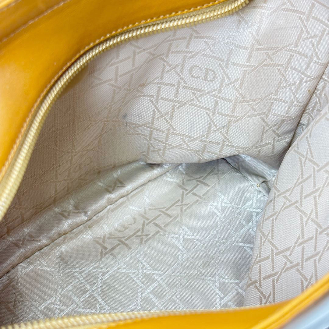 Christian Dior クリスチャンディオール 2WAYハンドバッグ カナージュ レザー キャメル ゴールド金具