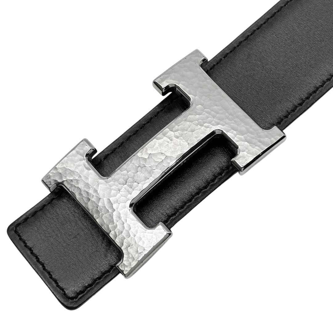 HERMES エルメス Hベルト コンスタンス マルトレ 80 リバーシブル ボックスカーフ/トリヨンクレマンス ブラック/ゴールド/シルバー金具 □H刻印