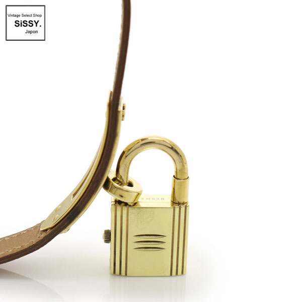 ■エルメス■ ケリーウォッチ レディース 腕時計 クオーツ GP レザー ゴールド 〇Y刻印 【HERMES】