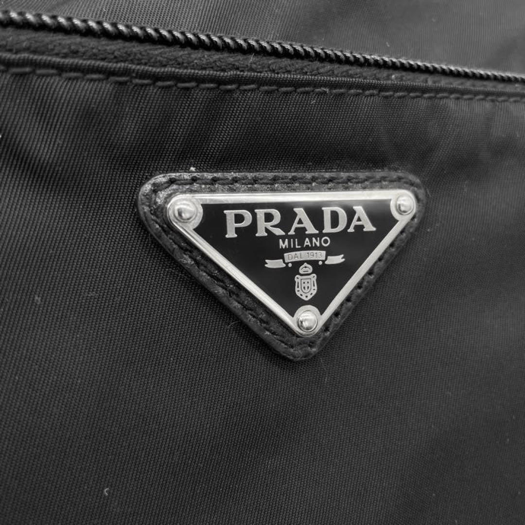 PRADA プラダ 斜め掛けショルダーバッグ ナイロン レザー ブラック