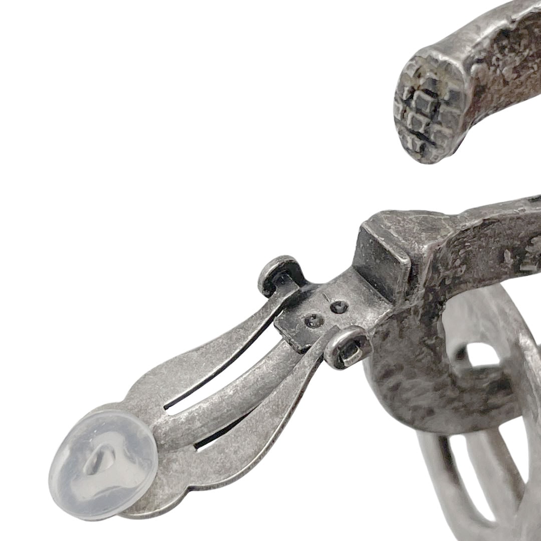 HERMES エルメス ヴィンテージイヤリング シェーヌダンクル メタル シルバー