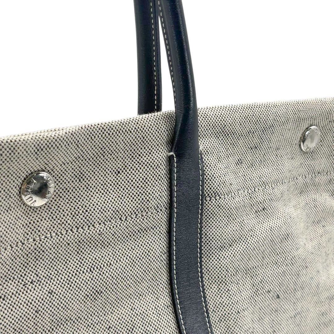 PRADA グレー キャンバス トートバッグ PRADA グレー キャンバストートバッグ