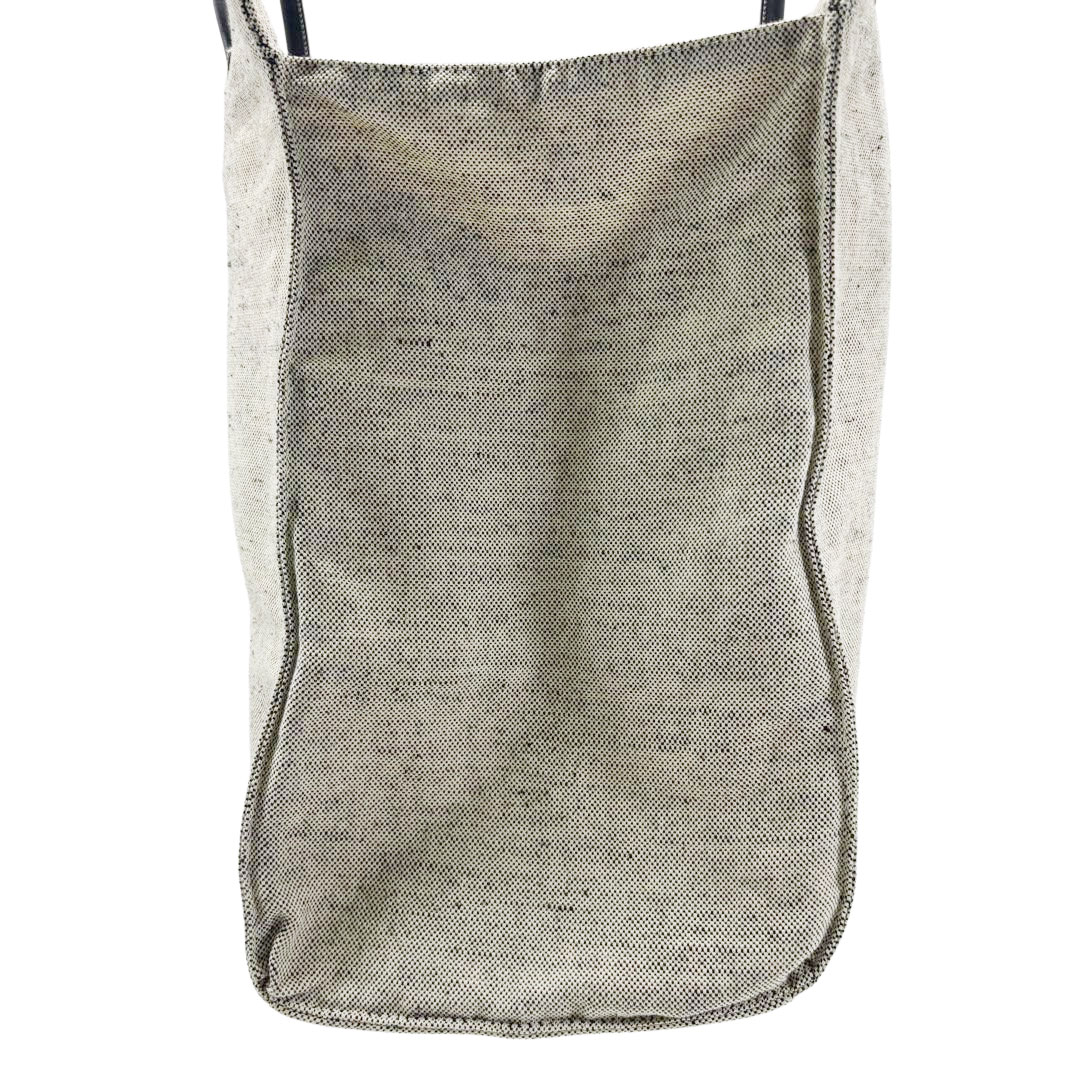 【大容量】プラダ トートバッグ キャンバス/レザー グレー/ブラック M42 PRADA プラダ トートバッグ キャンバス/レザー グレー/ブラック