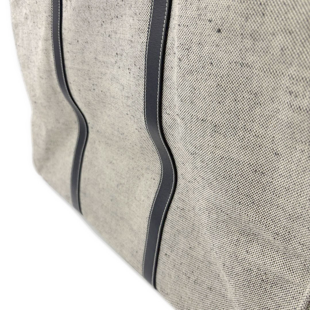 【大容量】プラダ トートバッグ キャンバス/レザー グレー/ブラック M42 PRADA プラダ トートバッグ キャンバス/レザー グレー/ブラック