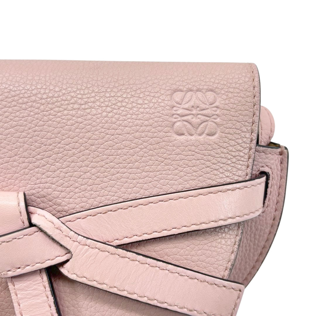 LOEWE ロエベ ゲートバッグ ミニ ショルダーバッグ レザー ライトピンク 321.12.U62