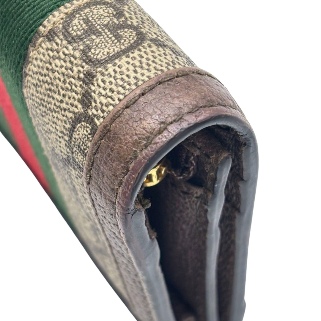 GUCCI グッチ オフィディア コンパクトウォレット  カードケース GGスプリームキャンバス/レザー ブラウン系 523155・0416