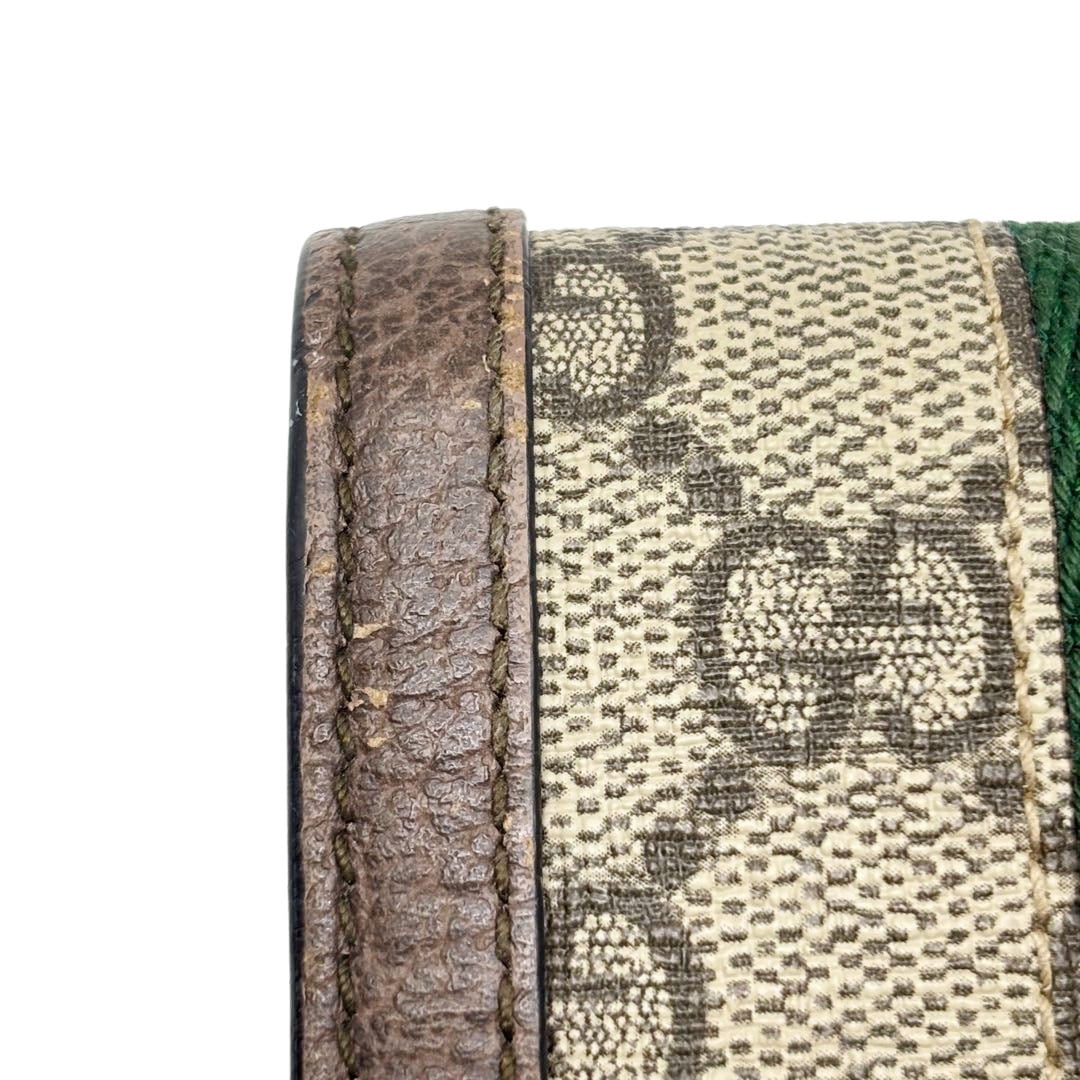 GUCCI グッチ オフィディア コンパクトウォレット  カードケース GGスプリームキャンバス/レザー ブラウン系 523155・0416