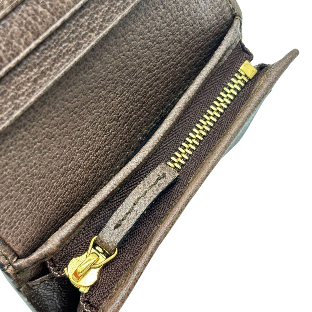 GUCCI グッチ オフィディア コンパクトウォレット  カードケース GGスプリームキャンバス/レザー ブラウン系 523155・0416