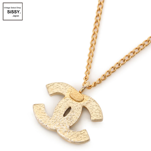 ■シャネル■ ココマーク ネックレス フェイクパール カラーストーン ゴールド ブラック アイボリー 03C 【CHANEL】