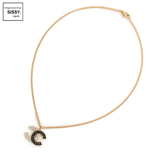 ■シャネル■ ココマーク ネックレス フェイクパール カラーストーン ゴールド ブラック アイボリー 03C 【CHANEL】