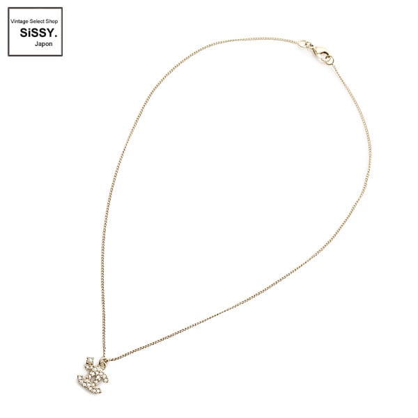 ■シャネル■ ココマーク ネックレス ラインストーン フェイクパール ゴールド 09A 【CHANEL】