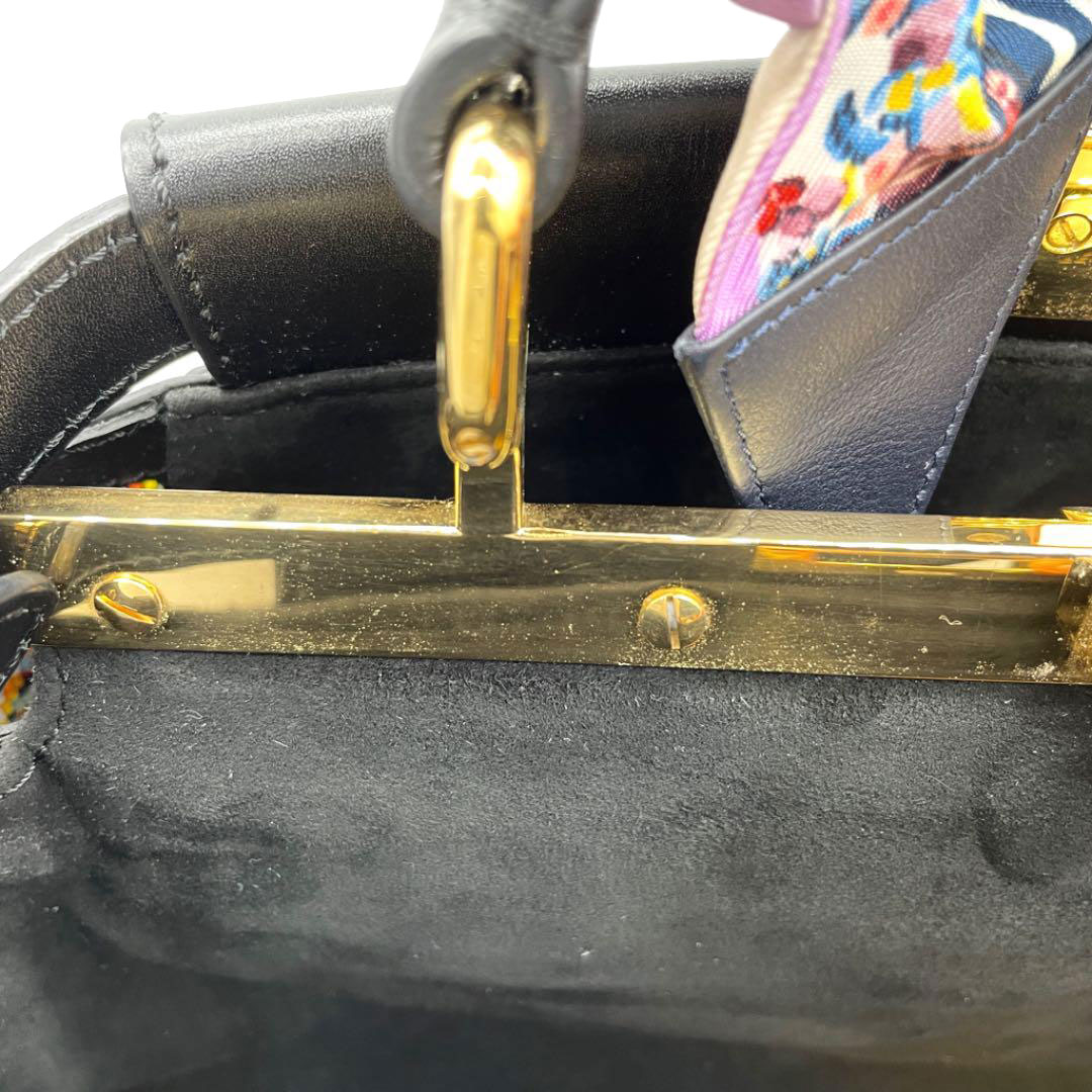 FENDI フェンディ 2WAY ハンドバッグ ピーカブー スペシャルオーダー レザー ビジュー ツイリー付き ブラック