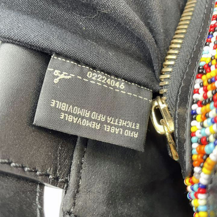 FENDI フェンディ 2WAY ハンドバッグ ピーカブー スペシャルオーダー レザー ビジュー ツイリー付き ブラック