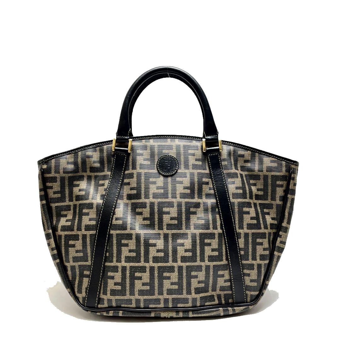 FENDI フェンディ ズッカ ハンドバッグ トートバッグ PVC レザー 今年の新作から定番まで! FENDI フェンディ トートバッグ ハンドバッグ PVC×レザー ハンドバッグ