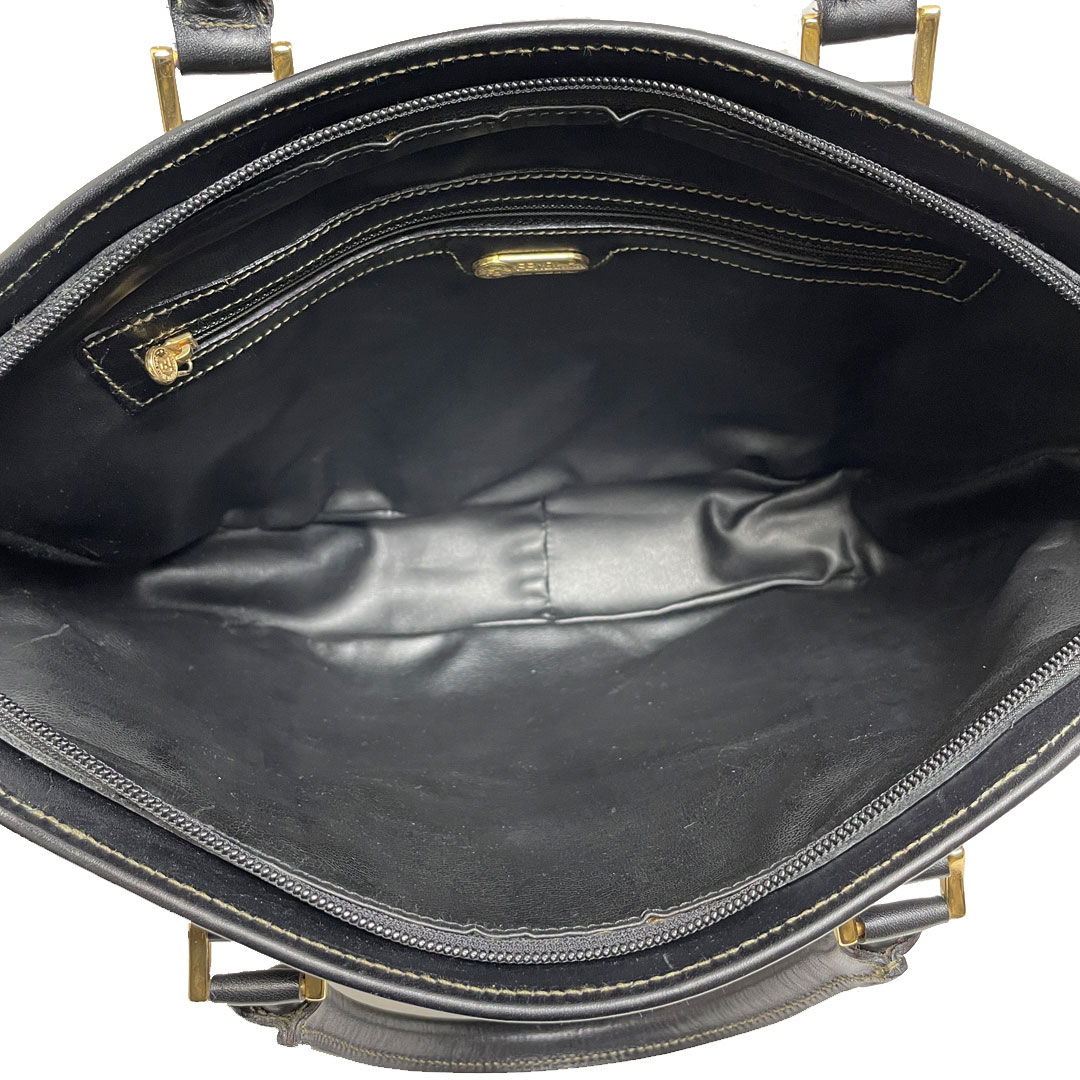 FENDI フェンディ ズッカ ハンドバッグ トートバッグ PVC レザー ブラウン