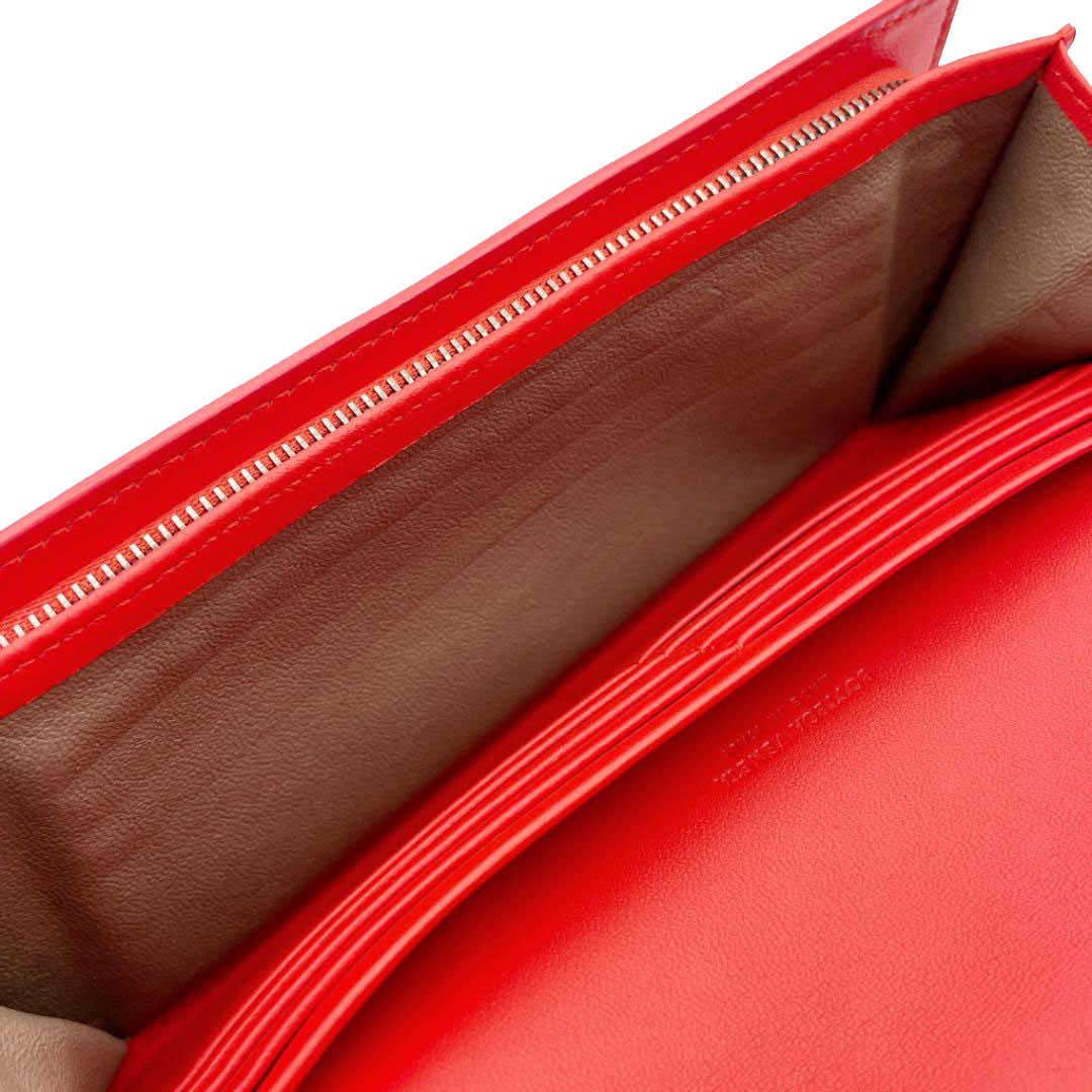 BOTTEGA VENETA ボッテガヴェネタ イントレチャート ホック式長財布 レザー レッド