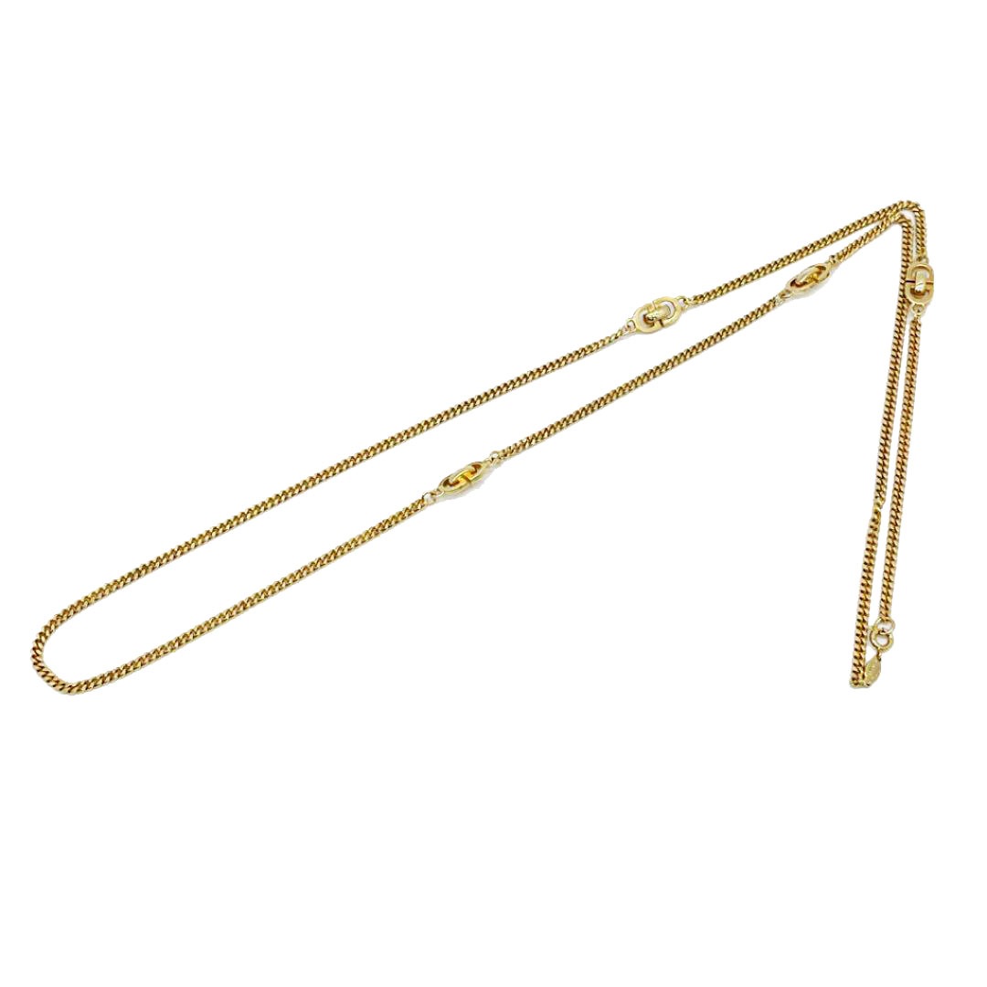 Christian Dior クリスチャンディオール ロングネックレス CDロゴ ゴールド