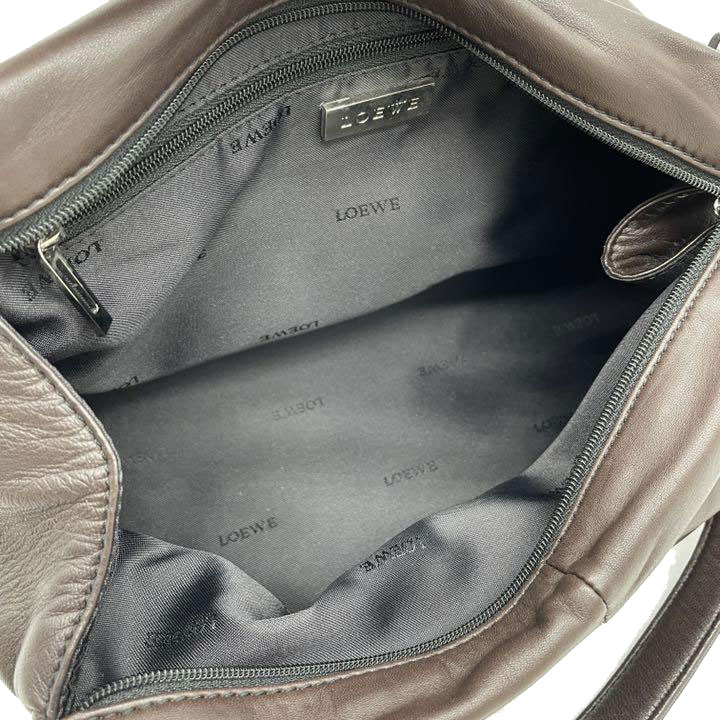 LOEWE ロエベ ハンドバッグ アナグラム ナッパレザー ブラウン