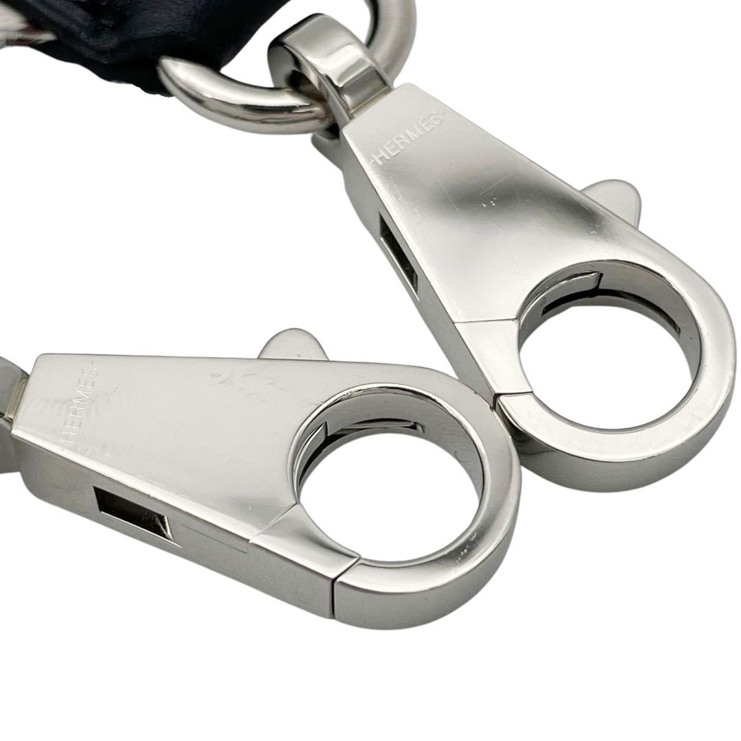 HERMES エルメス バンドリエール サングル カヴァル 50mm ショルダーストラップ マラカイト/ブルーエレクトリック/ブラック シルバー金具 A刻印