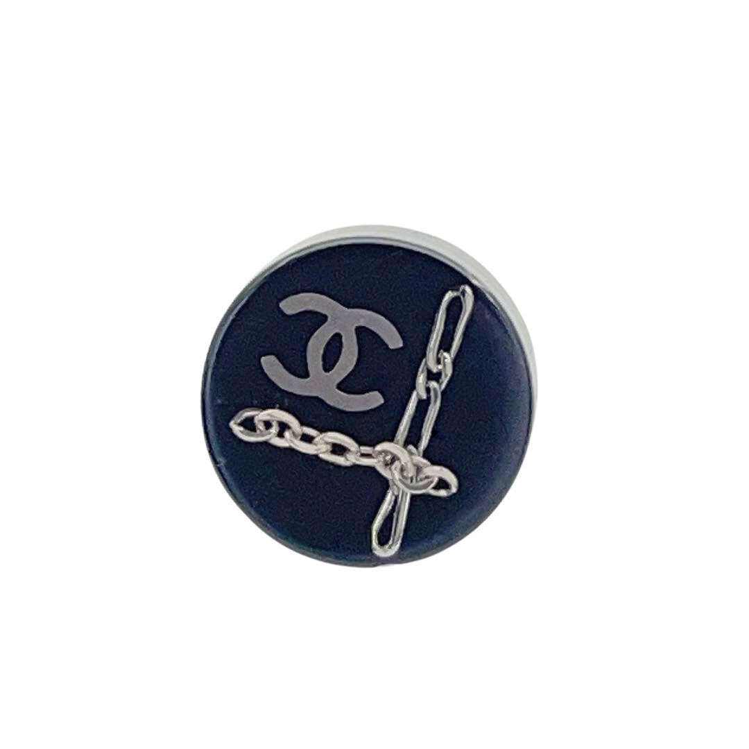 CHANEL シャネル ラウンドピアス ココマーク×チェーン柄