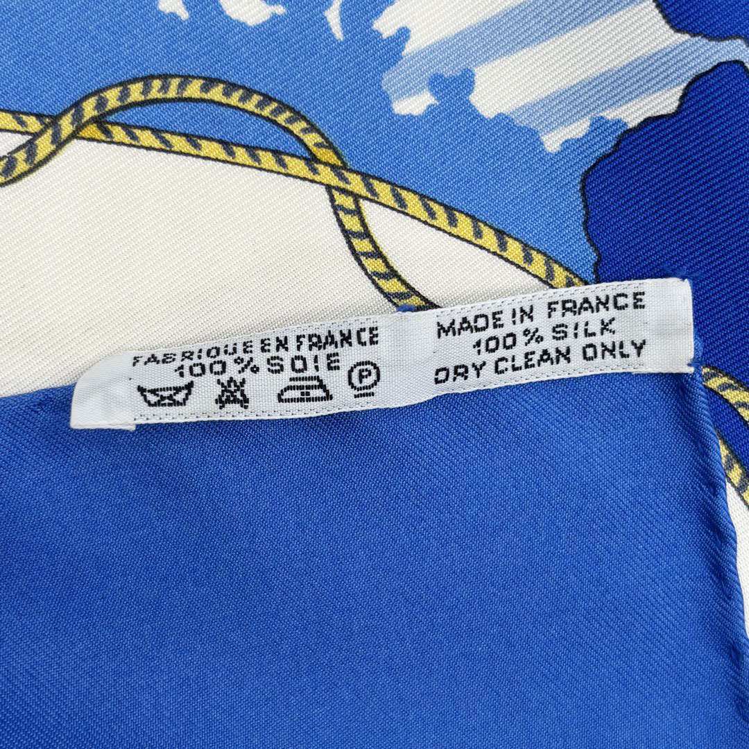 HERMES エルメス スカーフ カレ90 『feria de sevilla(セビリアの休日)』 シルク ブルー系