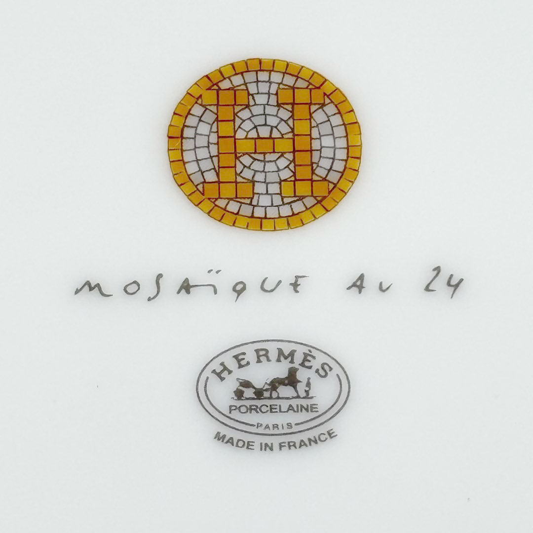 エルメス モザイク 24 デザート プレート ゴールド 21cm 美品 超美品】エルメス モザイク24 デザートプレート 21cm ゴールド M28