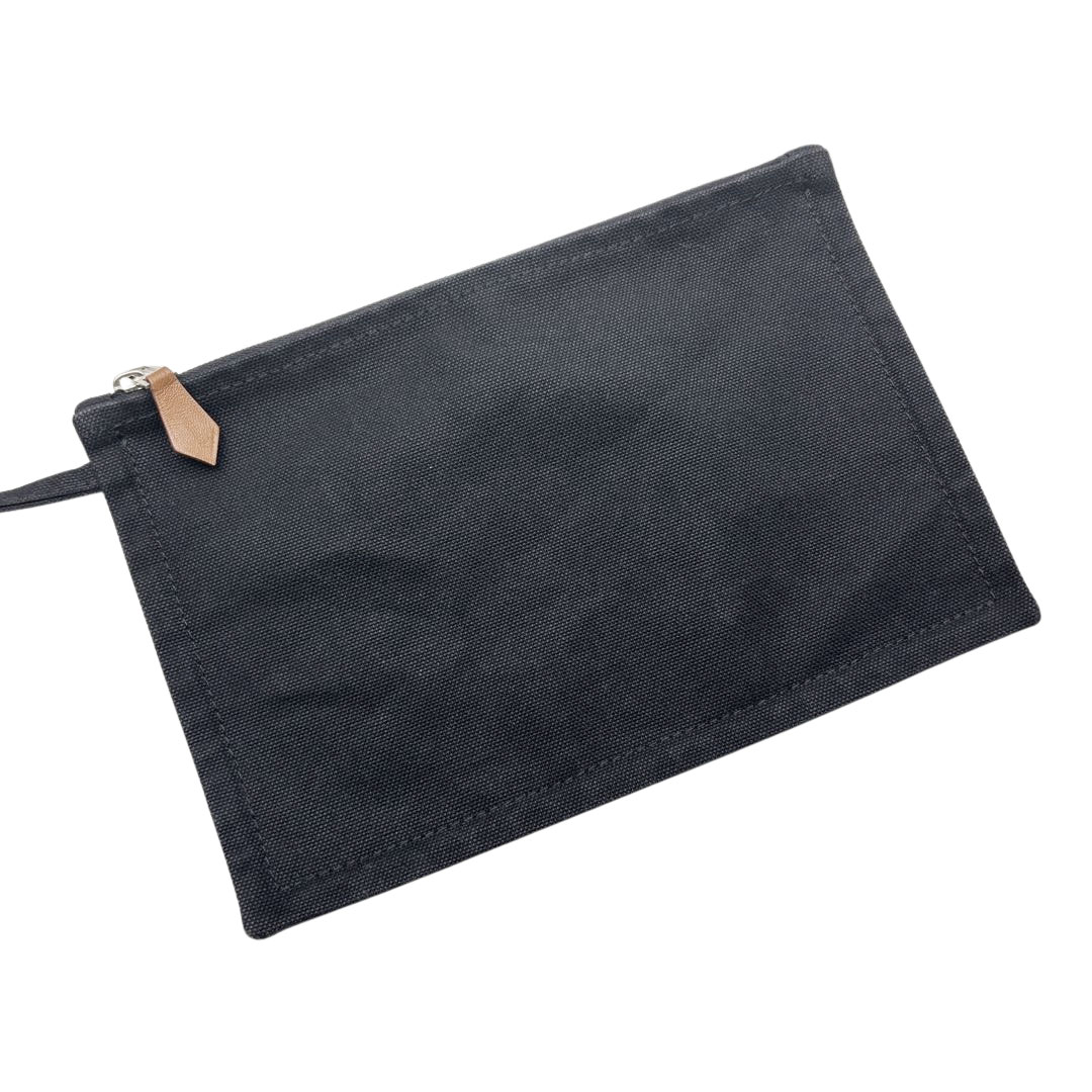 HERMES エルメス トートバッグ パニエドプラージュPM トワルシェブロン ブラック