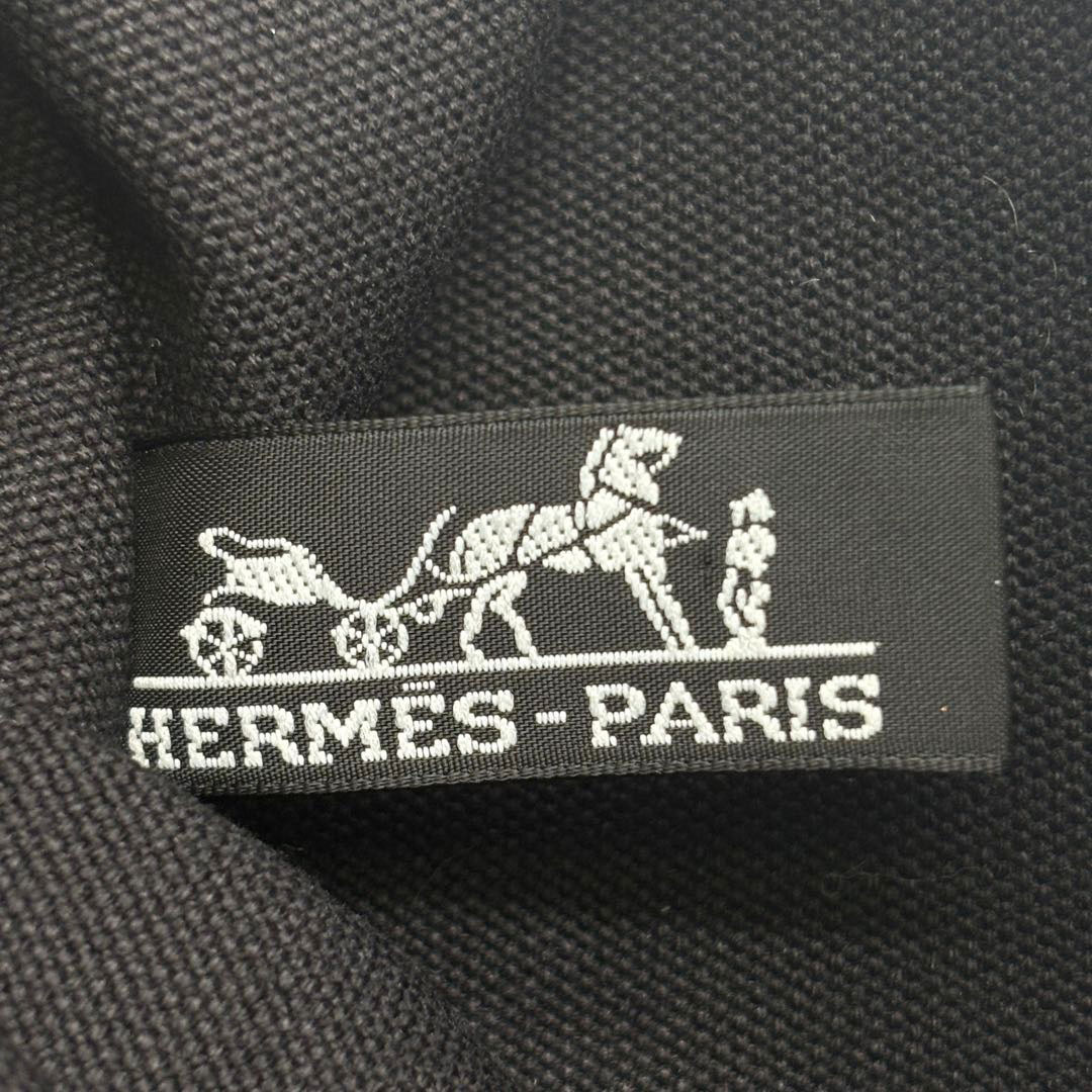 HERMES エルメス トートバッグ パニエドプラージュPM トワルシェブロン ブラック