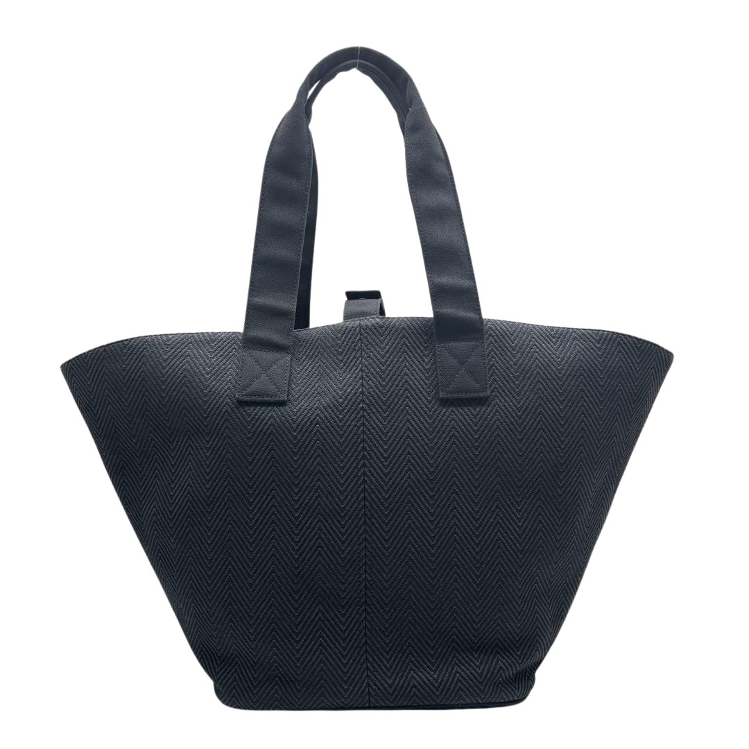 HERMES エルメス トートバッグ パニエドプラージュPM トワルシェブロン ブラック