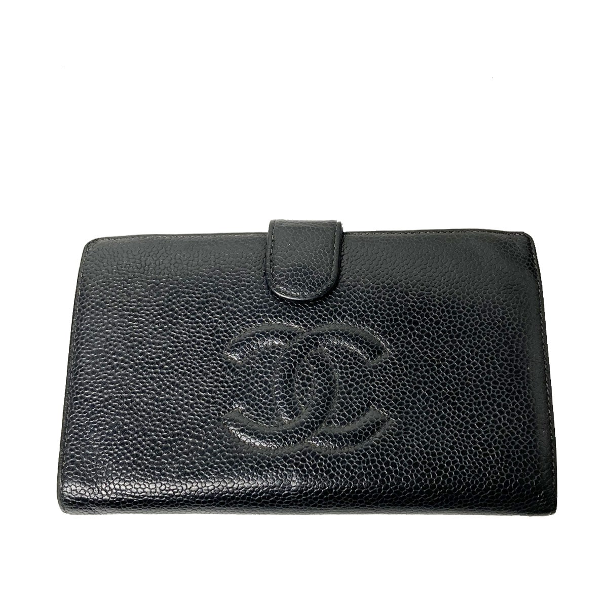 CHANEL シャネル がま口長財布 ココマーク キャビアスキン ブラック 9 