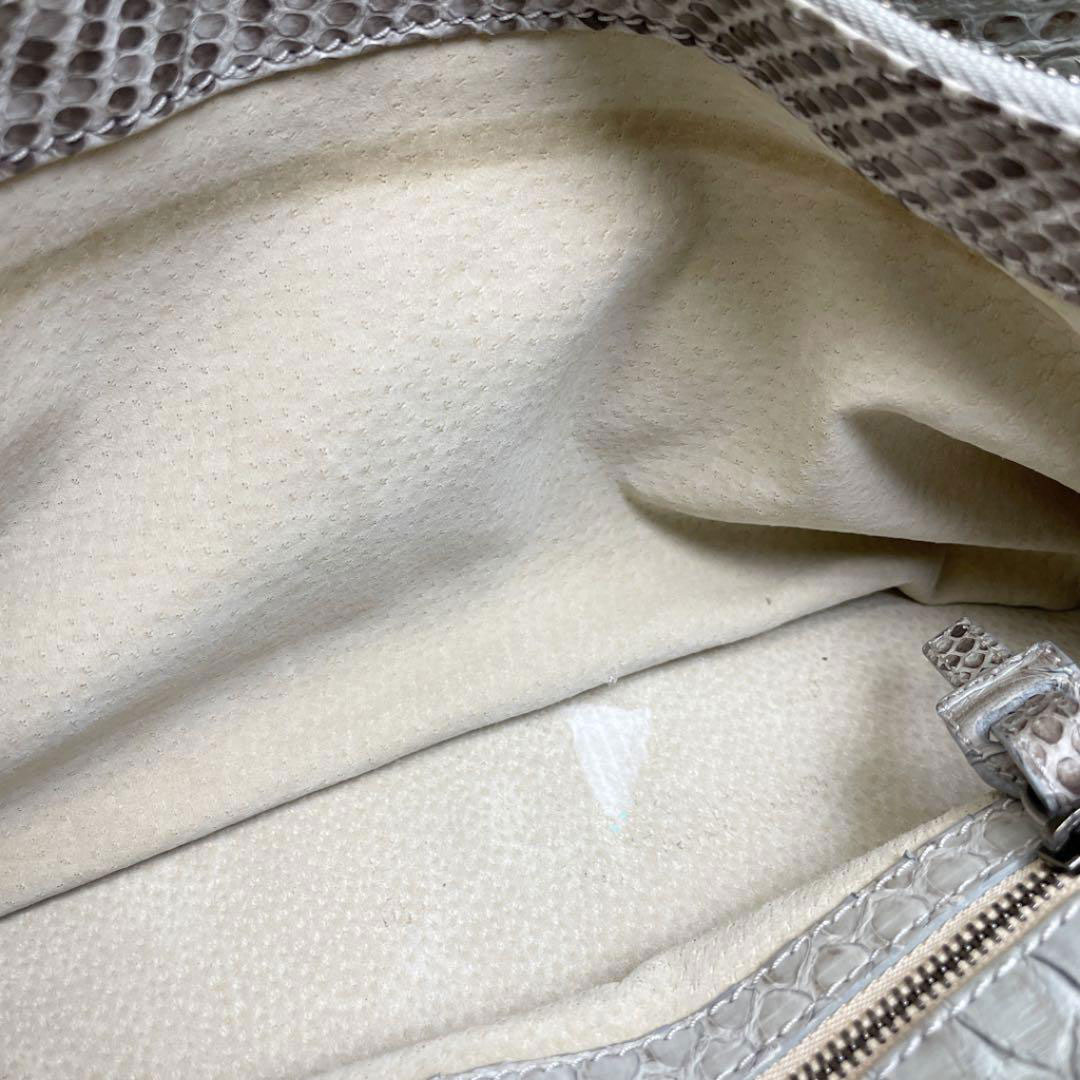 GIORGIO ARMANI ジョルジオアルマーニ ハンドバッグ パイソン ベージュ YGW014 YC474