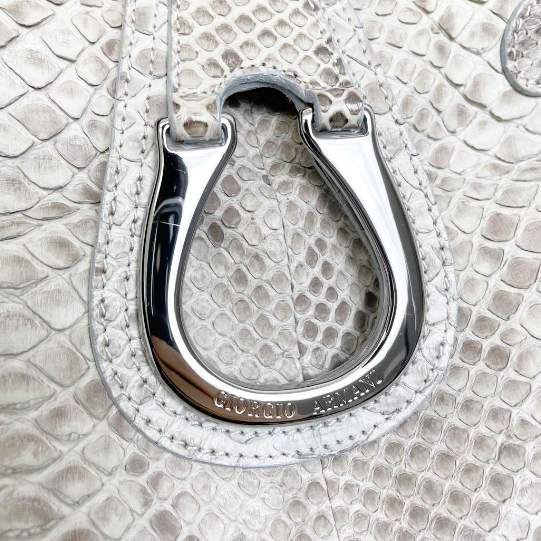 GIORGIO ARMANI ジョルジオアルマーニ ハンドバッグ パイソン ベージュ