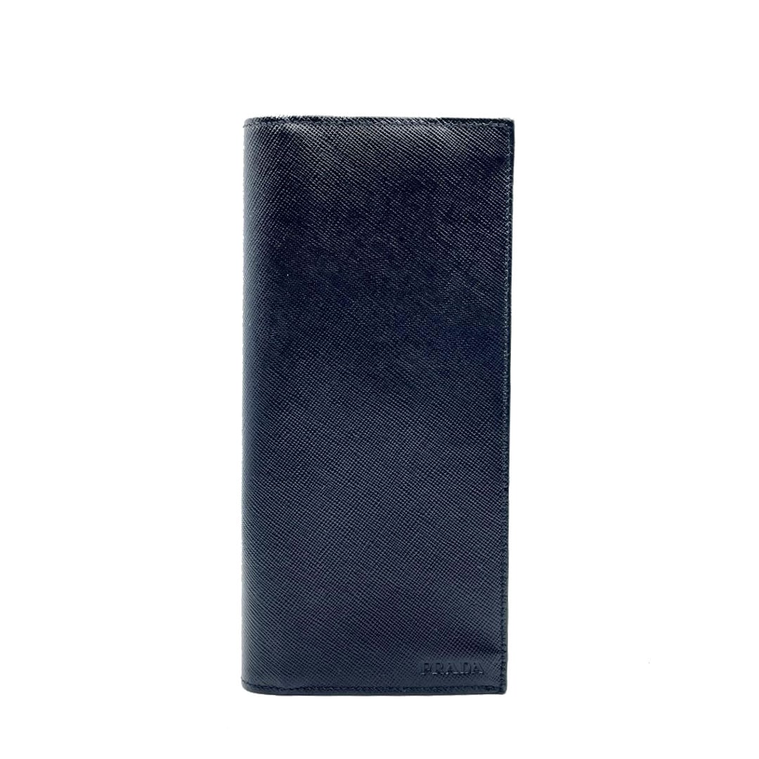 PRADA ネイビー 二つ折り財布 PRADA プラダ 財布 メンズ ブランド 二つ折り財布 サフィアーノ