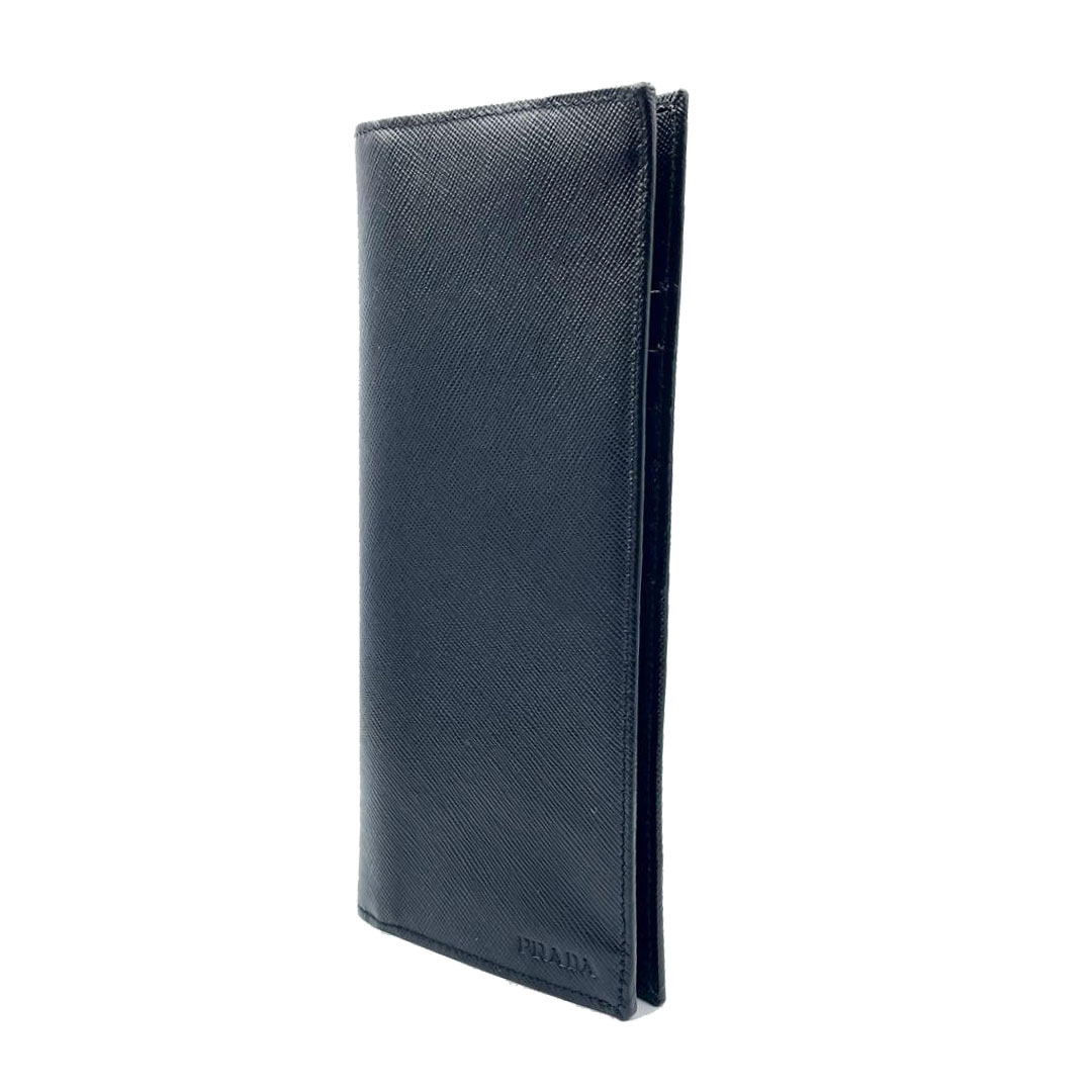 PRADA プラダ 二つ折り長財布 サフィアーノレザー ブラック