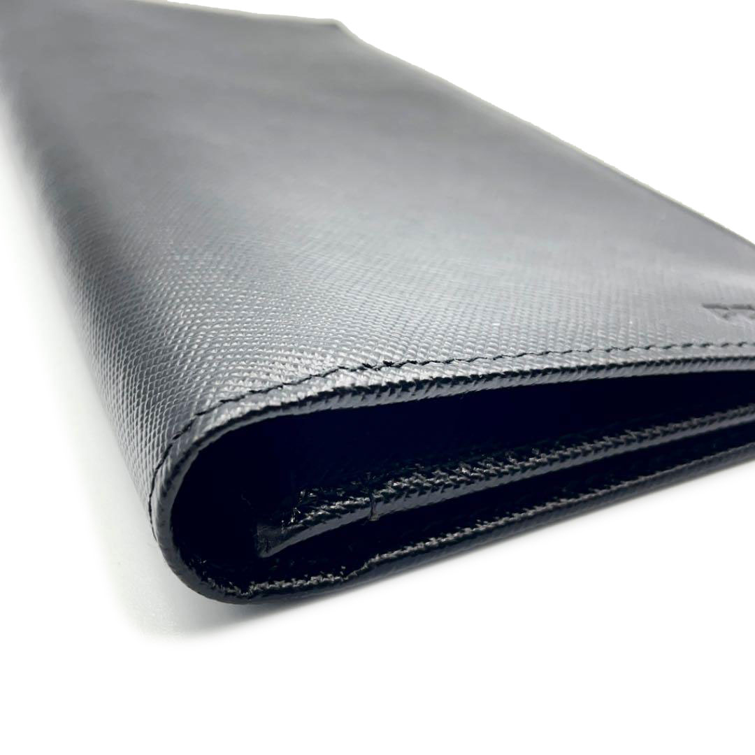 PRADA プラダ 二つ折り長財布 サフィアーノレザー ブラック 2M0836