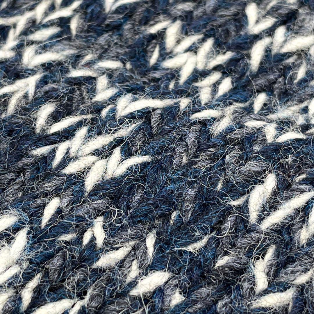 MONCLER モンクレール マフラー フリンジ 編み込み ネイビー ホワイト系