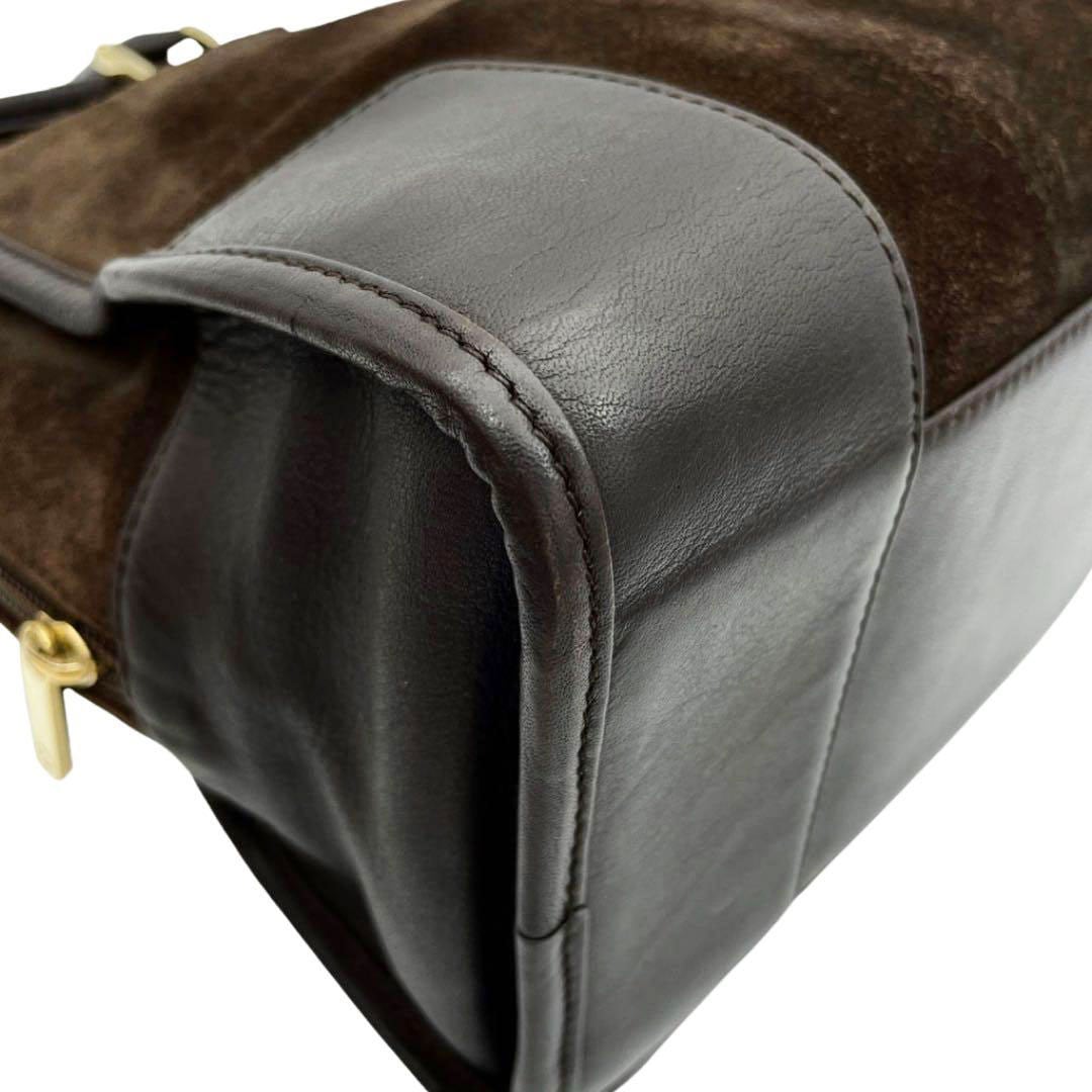 LOEWE ロエベ ハンドバッグ アマソナ32 スエード レザー ブラウン