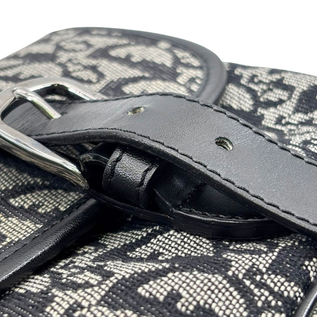 Christian Dior クリスチャンディオール トロッター ショルダーバッグ キャンバス/レザー ブラック/グレー SL044036