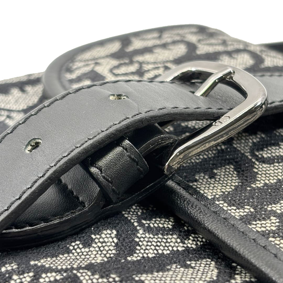 Christian Dior クリスチャンディオール トロッター ショルダーバッグ キャンバス/レザー ブラック/グレー SL044036