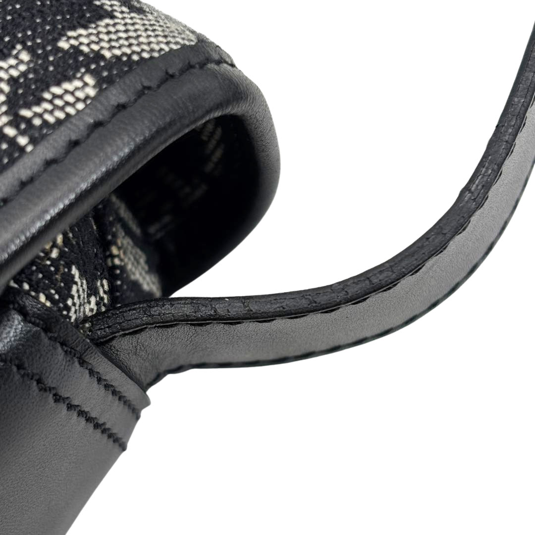 Christian Dior クリスチャンディオール トロッター ショルダーバッグ キャンバス/レザー ブラック/グレー SL044036