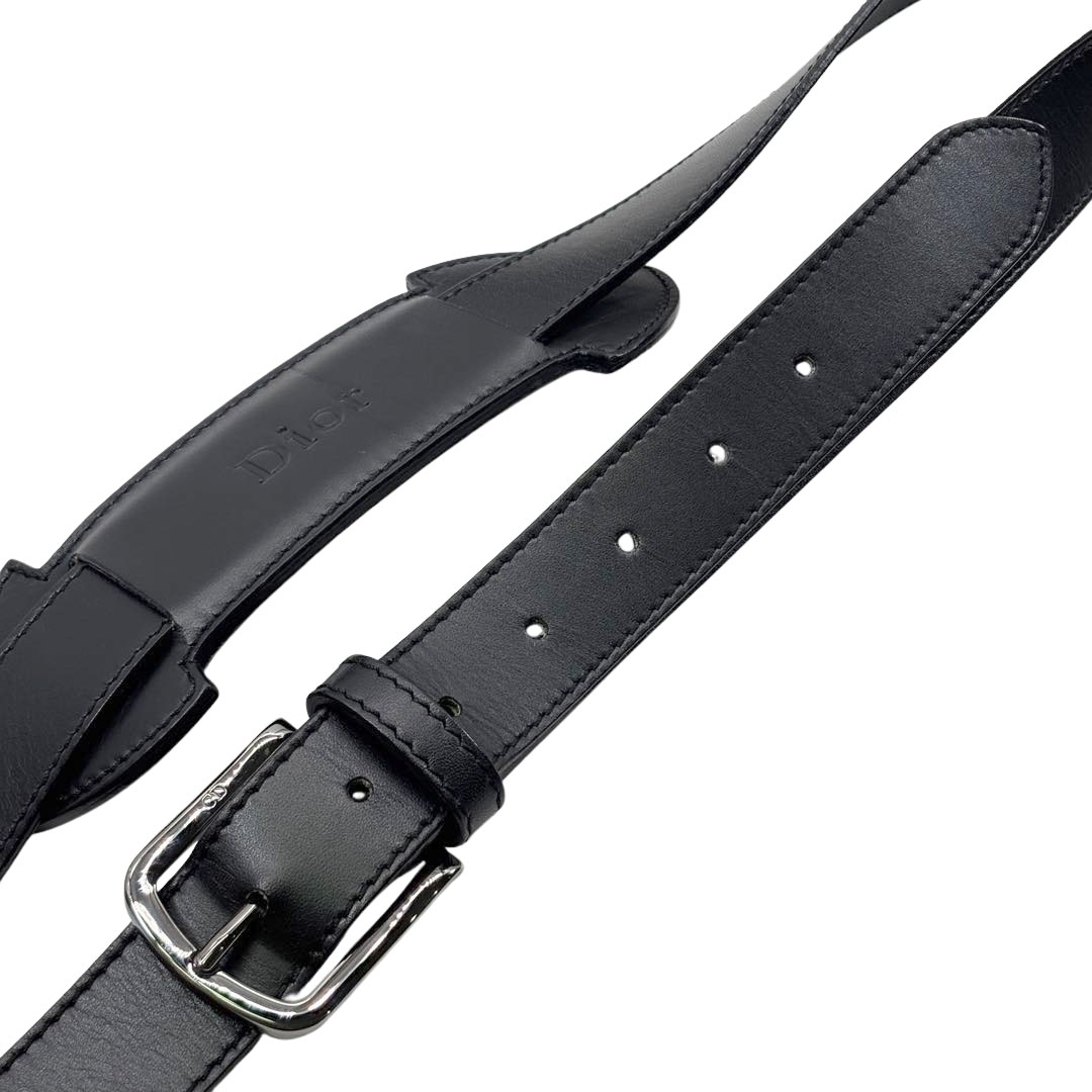 Christian Dior クリスチャンディオール トロッター ショルダーバッグ キャンバス/レザー ブラック/グレー SL044036