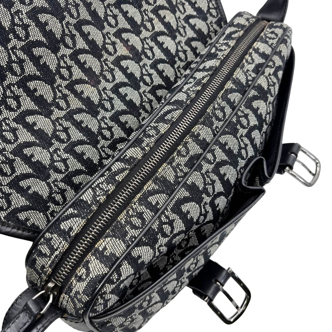 Christian Dior クリスチャンディオール トロッター ショルダーバッグ キャンバス/レザー ブラック/グレー SL044036