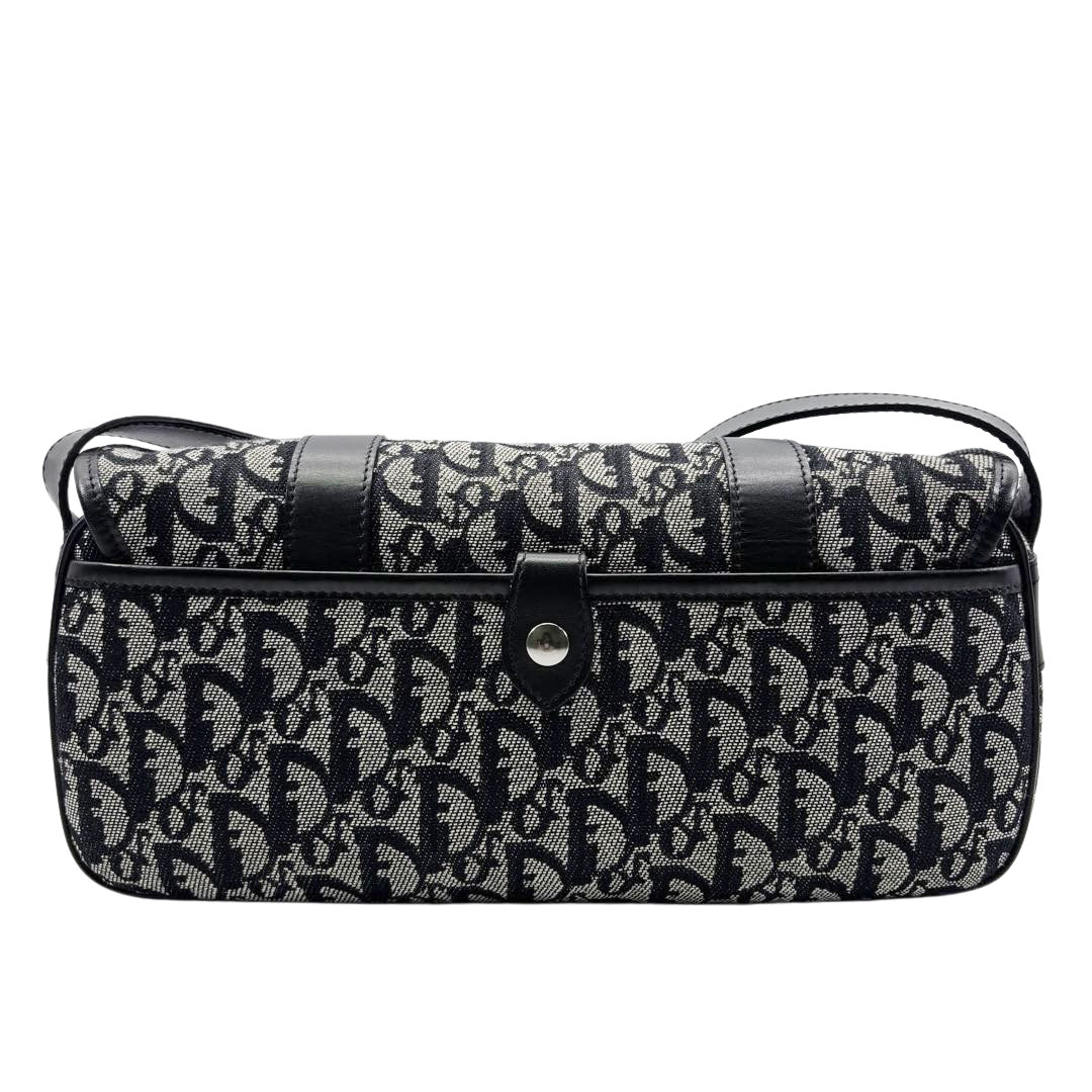 Christian Dior クリスチャンディオール トロッター ショルダーバッグ キャンバス/レザー ブラック/グレー SL044036