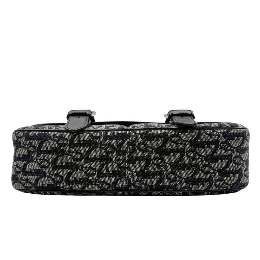 Christian Dior クリスチャンディオール トロッター ショルダーバッグ キャンバス/レザー ブラック/グレー SL044036