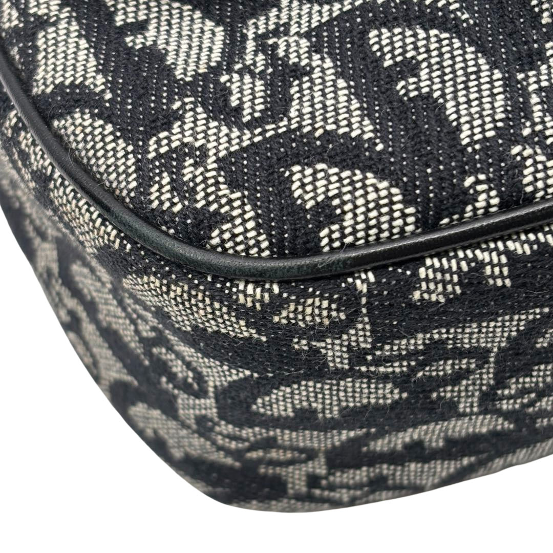 Christian Dior クリスチャンディオール トロッター ショルダーバッグ キャンバス/レザー ブラック/グレー SL044036