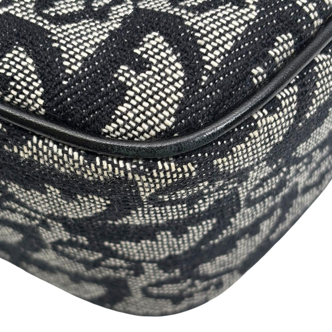 Christian Dior クリスチャンディオール トロッター ショルダーバッグ キャンバス/レザー ブラック/グレー SL044036