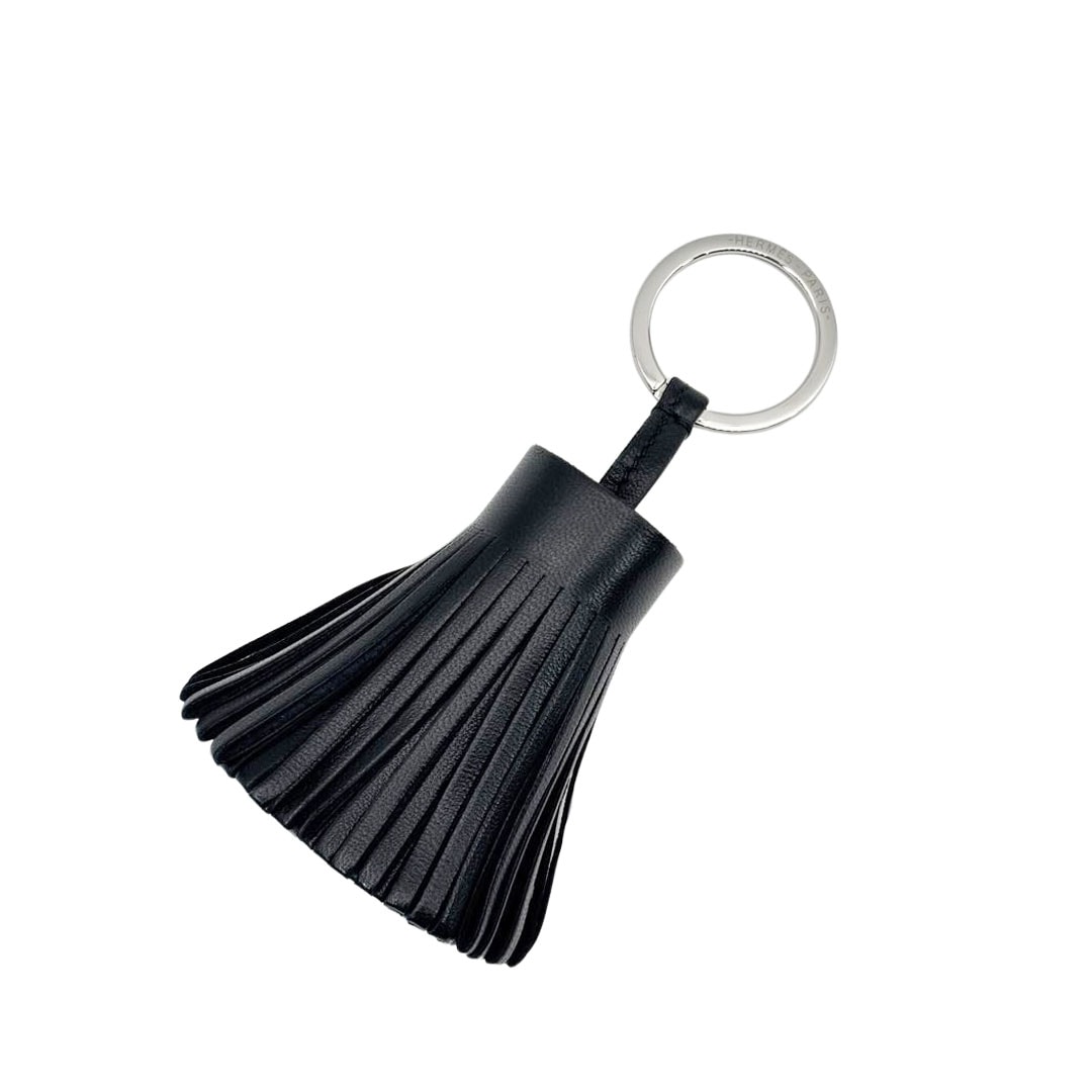 HERMES エルメス カルメン キーホルダー キーリング バッグチャーム アニューミロ(ラムスキン) ノワール(ブラック) W刻印